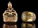 Antique 9ct Gold & Citrine Fob Charm