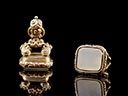 Antique 9ct Gold Filled Agate Fob Charm