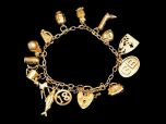 Vintage 9ct Gold Charm Bracelet 