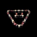 Vintage 18KT Gold Freshwater & Tahitian Pearl & Pink Tourmaline Jewellery Set