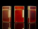 Vintage Boxed Gold & Red Lacquer S.T Dupont Lighter