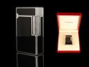 Vintage Boxed Palladium & Black Lacquer S.T Dupont Lighter 1209