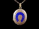 Antique 15ct Gold & Blue Enamel Locket