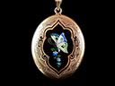 Antique 9ct Gold & Enamel Butterfly Picture Locket