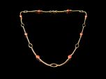 Vintage 9ct Gold & Red Coral Bead Necklace