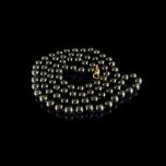 Vintage 14KT Gold & Dark Green Jade Bead Necklace Flat