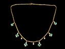 Antique 9ct Gold Turquoise & Pearl Fringe Necklace