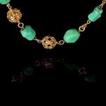 Vintage 14KT Gold Bobble & Turquoise Nugget Necklace Bobble