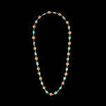 Vintage 14KT Gold Bobble & Turquoise Nugget Necklace