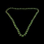 Vintage Green Jade Bead Necklace Flat