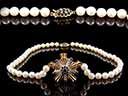 Vintage 9ct Gold Diamond & Sapphire Pearl Necklace Thumbnail