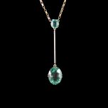 Vintage 9ct Gold & Aquamarine Drop Necklet