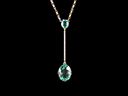 Vintage 9ct Gold & Aquamarine Drop Necklet Thumbnail