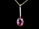 Vintage 9ct Diamond & Amethyst Dropper Necklet