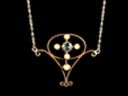 Antique 15ct Gold Aquamarine & Pearl Lavalier Thumbnail