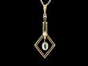 Vintage 15ct Gold & Aquamarine Art Deco Drop Pendant