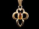 Vintage 9ct Gold & Citrine Art Nouveau Pendant