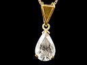 Vintage 18ct Gold Pear Cut Crystal Pendant
