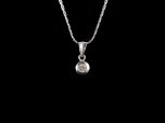 Vintage 18ct W/Gold Diamond Solitaire Pendant