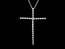 Vintage 18ct W/Gold Diamond Cross Pendant & Chain