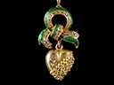 Antique 9ct Gold Diamond & Enamel Heart Pendant