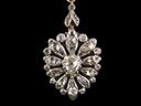 Antique 18ct White Gold & Diamond Heart Pendant
