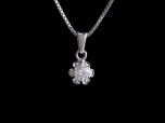 Vintage 14kt W/Gold Diamond Solitaire Pendant & Chain