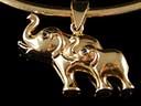 Vintage 14ct Gold & Sapphire Elephant Pendant