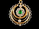 Antique 18ct Gold Emerald & Diamond Lavalier Pendant Thumbnail