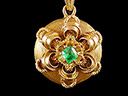 Antique 18ct Gold & Emerald Filigree Pendant