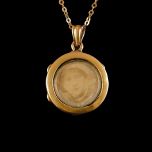 Antique 18ct Gold & Emerald Filigree Pendant Back