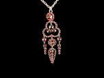 Antique Silver & Bohemian Garnet Lavalier Pendant