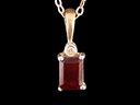 Vintage 14ct Gold Garnet & Diamond Pendant