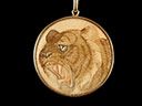 Antique 9ct Gold & Ivory Tiger Pendant