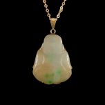 Vintage 14ct Gold Jade Buddha Pendant