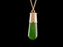 Antique 9ct Gold & Jade Pendant