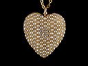 Antique 18ct Gold Pearl & Diamond Heart Pendant