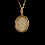 Antique 18ct Gold Pearl & Enamel Oval Picture Pendant