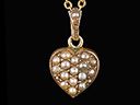 Antique 9ct Gold & Pearl Heart Pendant