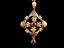 Antique 9ct Rose Gold & Ruby Lavalier Pendant