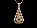 Antique 9ct Gold Garnet & Pearl Art Deco Pendant