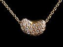 Tiffany & Co 18ct Gold Diamond Bean Pendant & Chain Thumbnail