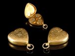 Antique Silver Gilt Triple Sovereign Holder Heart Pendant