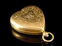 Antique Silver Gilt Triple Sovereign Holder Heart Pendant