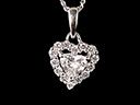 Vintage 18ct W/Gold Diamond Heart Pendant