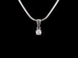 Vintage 18ct White Gold Diamond Solitaire Pendant