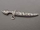 Antique Silver Russian Niello Dagger Pendant 