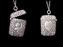 Large Antique Silver Vesta Case Pendant 