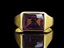 Gents Vintage 14kt Gold & Alexandrite Cabochon Ring