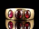 Gents Antique 18ct Amethyst Cabochon Trilogy Ring 